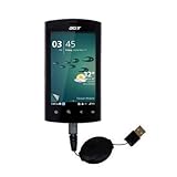 IMAGE OF Retractable USB Cable for the Acer Liquid Metal with Power Hot Sync and Charge capabilities - uses Gomadic TipExchange Technology