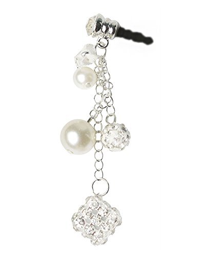 niceEshop(TM) Universal 3.5mm Diamond Pendant Plug Pearl Ball Headphone Jack Plug Anti Dust Plugs Stopper for iPhone Samsung iPod HTC