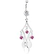 Pink Gem Disc Drop Chandelier Belly Ring