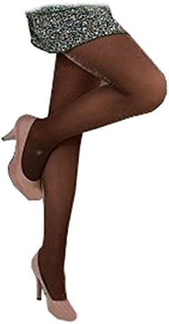 SACAS Sexy Warm Opaque Metallic Sparkly Silver Brown Color Tights XS ~ M