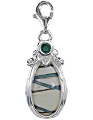 SilveRado(tm) VRG156-6 Verado Murano Glass Sherbet Island Bead / Charm