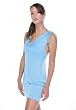 Drape Neck Fitted Dress in Turq Blue