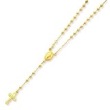 14k Beaded Rosary Necklace