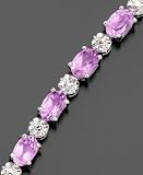 Sterling Silver Amethyst (8 ct. tw.) & Diamond Accent Bracelet