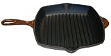 Le Creuset Enameled Cast-Iron 10-1/4-Inch Square Skillet Grill, Chestnut