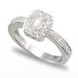1/2ctw Emerald Cut and Round Diamond Ring