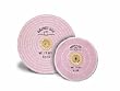 MUSLIN BUFF BERRY LEATHER CENTER KNIFE EDGE 4" DIAMETER X 12 PLY 7 ROWS OF STITCHING