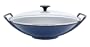 Le Creuset Enameled Cast-Iron 14-1/4-Inch Wok with Glass Lid, Cobalt Blue