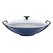 Le Creuset Enameled Cast-Iron 14-1/4-Inch Wok with Glass Lid, Cobalt Blue