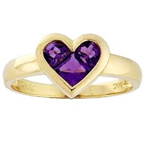 0.80 cts Invisible Set Amethyst Ring - 14kt White or Yellow Gold LIFETIME... by Finejewelers