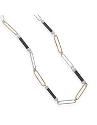 MMA Silver - 33 inch + 1 inch Two Tone and Wood Necklace