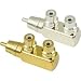 American Recorder (ART) RCA Male to 2 RCA Female Right Angle Adapter, Nickel
