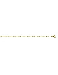 18K Yellow Gold Oval Flat 2.4mm Necklace 18 Inch