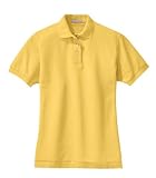 Port Authority Ladies Pique Knit Sport Shirt, L, Yellow