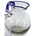 Mexican Glass Large Bola Pitcher Blue Rim