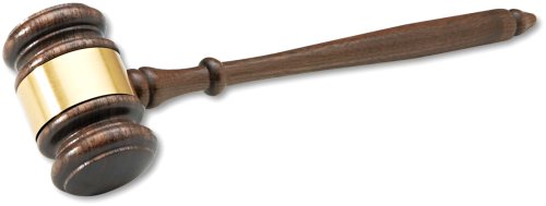 McGill Metal Products 10522 Engravable brass band gavel ,walnut, 10 1/2