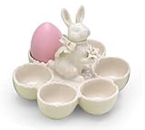 Porcelain Easter Bunny Egg Holder Holds 6 Eggs Adorable Decor