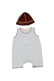 Infant Boy: Organic Cotton Sleeveless Romper with Hat 6 Months (Styles and Colors vary)