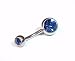 The Stainless Steel Jewellery Shop - Stainless Steel Navel Bar with Saphire Cubic Zirconia