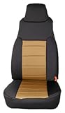 IMAGE OF Rugged Ridge 13210.04 Black/Tan Custom Neoprene Front Seat Cover - Pair
