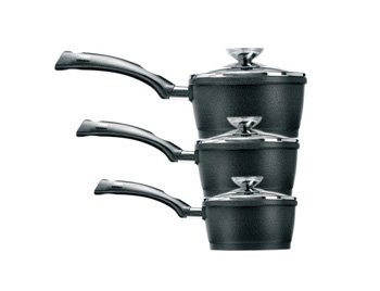 Berndes Classic Black 3 Piece Set 16/18/20cm Saucepans & Lids