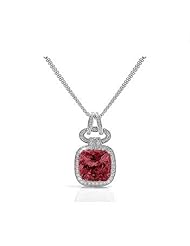 2.78Ct Oval Shaped Ruby & Diamond Accented Pendant 14K Gold