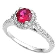 Sterling Silver Ring - Clear CZ - Round Ruby - Prong Set - 10 mm x 2 mm, Sizes 4-9 Sterling Silver Ring - Clear CZ - Round Ruby - Prong Set - 10 mm x 2 mm, Sizes 4-9
