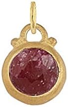 Baroni Jewelry 24K Gold Plated Sterling Silver Birthstone Charm - July - Ruby Sillimanite