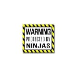 Warning Protected by NINJAS - Window Bumper Laptop Sticker