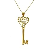 10k Polished Heart Mom Key Charm