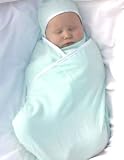 Mint COMFORT SILKIE - Snuggle Wrap INFANT SWADDLER, Original patented shape for easy swaddle and true comfort. Design by Mother of Comfort, parent educator Jeanelle Troncone.