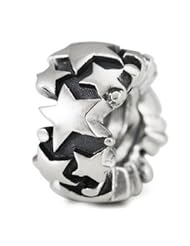 Genuine Ohm Beads (TM) Product. 925 Sterling Silver Star Universe Threaded European Spacer Bead Charm. 100% Satisfaction Guaranteed.