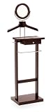 Espresso Finish Suit Valet Stand Organizer with Mirror