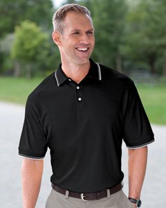 Devon & Jones Mens Tipped Perfect Pima Interlock Polo (D140)