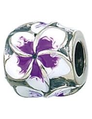 Genuine Zable (TM) Product. 925 Sterling Silver Plumeria Flower Charm. 100% Satisfaction Guaranteed.