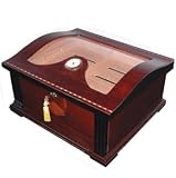150 Cigar Art Deco Glass Top Humidor