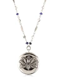 JIVASUKHA by Lois Hill "Sapphire and Ruby" Lotus Bead 32" Necklace
