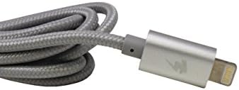 Lightning Rabbit Lightning to USB Fabric Wound Charging Cable for iPhone - 5 Feet (Ft) (1.5 Meters) (Silver)