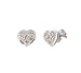 10k White Gold Diamond Accent Pave Heart Stud Earrings (0.048 cttw, I-J Color, I2-I3 Clarity)
