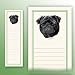 Magnetic Notepads - Black Pug