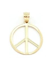 Peace Sign Charm 14k Gold 18.5mm