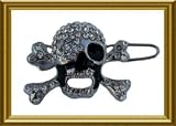 Beau Nouveau BNBTBLSKULLCD01 Crystal Bling Skull Barrette - Clear Diamond - 1 Inch