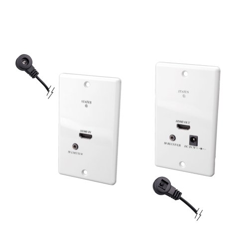 Vanco 280525 HDMI Over 2X Category 5e Cables Wall Plate Extender with IR Repeater
