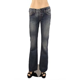1921 Jeans Flare Leg Medium Wash Flap Pocket Embroidered Denim LS032-SCDET
