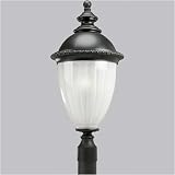 Progress Lighting Chesham Black Three-Light Outdoor Post Mounted Lantern