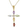 FOJO's 10K Genuine Stone Cross Pendant