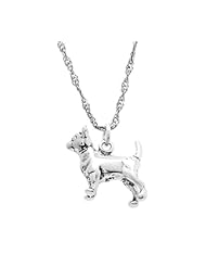 Sterling Silver Chihuahua Dog Charm with Thin Singapore Chain Necklace