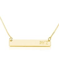 Bar Necklace Personalized Name Necklace 18k Gold Plated Custom Made Any Name