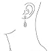 Art Deco Style Wedding Bridal Clear AAA Cubic Zirconia Halo Linear Long Pear Solitaire Teardrop CZ Statement Dangle Chandelier Earrings For Women Bridal Party Silver Plated