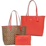 Coach カバン バッグ 36658 Reversible City Tote w/ Pouch in Signature Khaki Watermelon [並行輸入品]